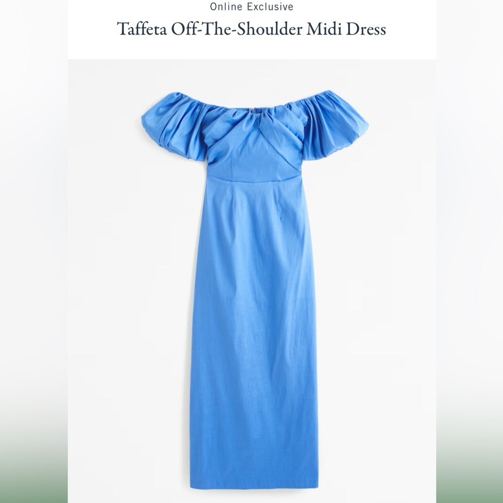 Taffeta Off-The-Shoulder Midi Dress